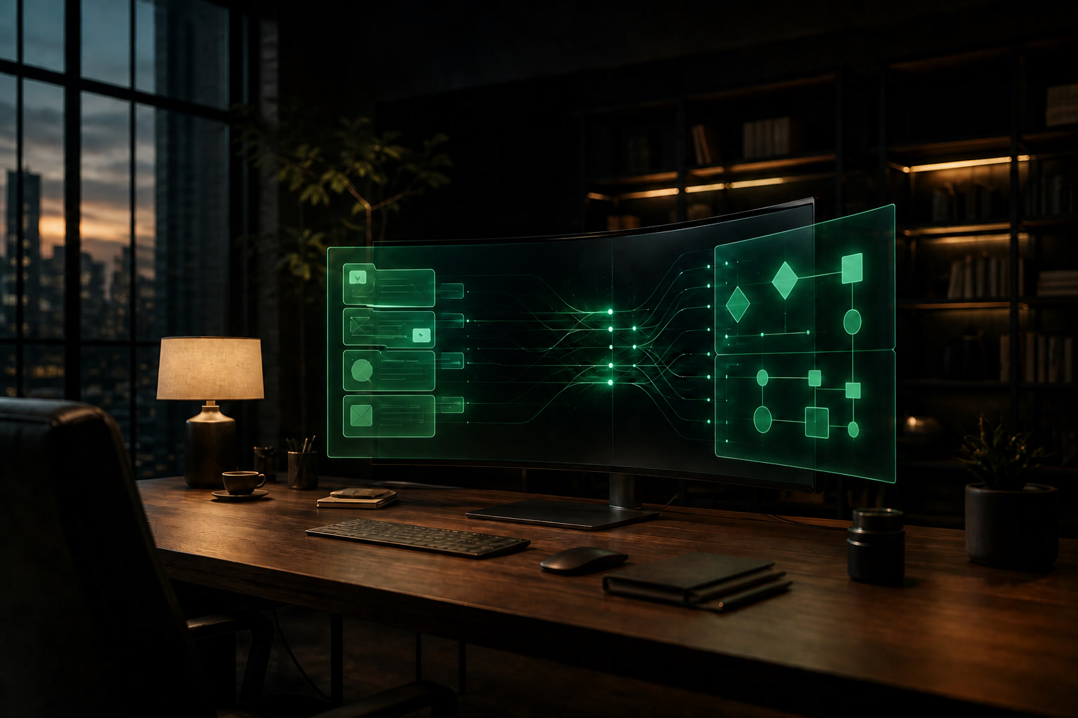 Autonomous agent workflows on a studio monitor